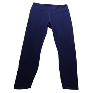 Navy Blue High Waisted Athletic Yoga Leggings Performance Pants Activewear Pants